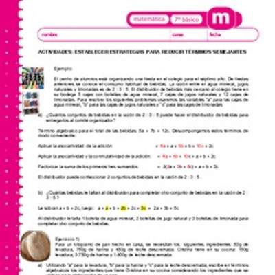Establecer estrategias para reducir términos semejantes