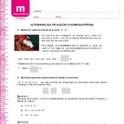 Multiplicación de números enteros