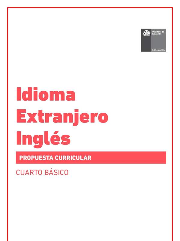 Propuesta curricular Inglés 4° básico