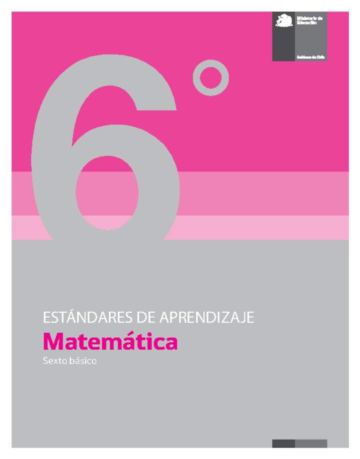 Estándares de Aprendizaje Matemática 6° básico