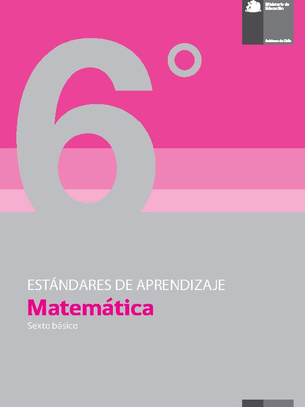 Estándares de Aprendizaje Matemática 6° básico