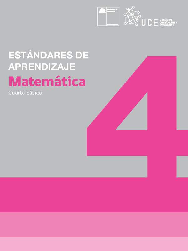 Estándares de Aprendizaje Matemática 4° básico