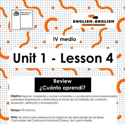 Lesson 4 Inglés 4º medio