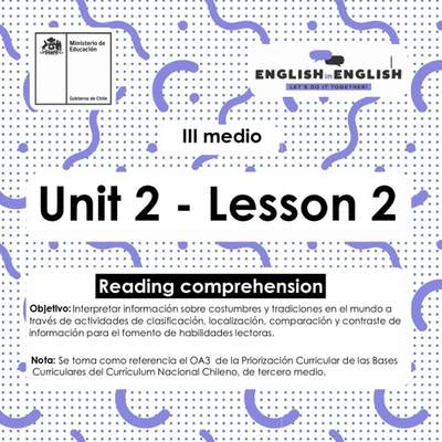 Actividades: 3° Medio Unidad 2 - Lesson 2