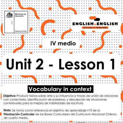 Lesson 1 Inglés 4º medio