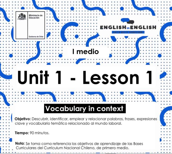 Lesson 1 Inglés 1º medio