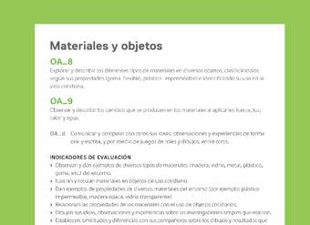 Ejemplo Evaluación Programas - OA08 - OA09 - Materiales y objetos