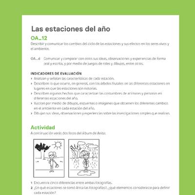 Ejemplo Evaluación Programas - OA12 - Las estaciones del año 2