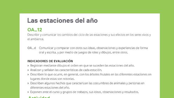 Ejemplo Evaluación Programas - OA12 - Las estaciones del año