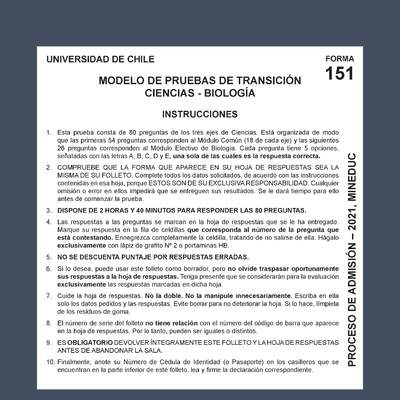 Modelo de prueba de transición de ciencias: Biología