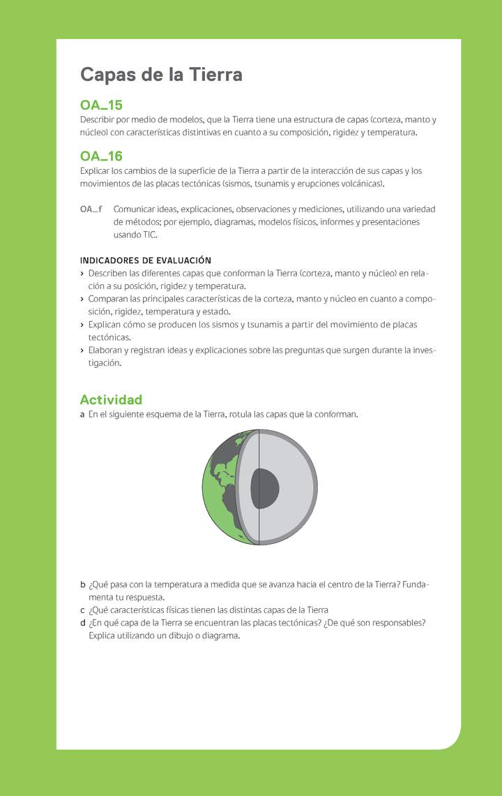 Ejemplo Evaluación Programas - OA15 - OA16 - Capas de la Tierra