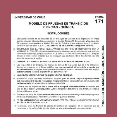Modelo de prueba de Ciencias - Técnico Profesional (2021)