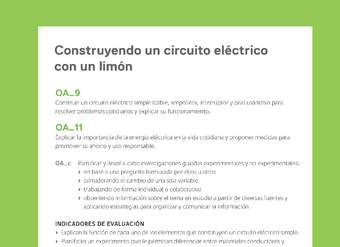 Ejemplo Evaluación Programas - OA09 - OA11 - Construyendo un circuito eléctrico con un limón