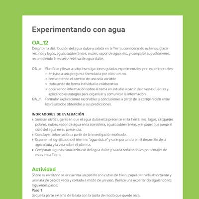 Ejemplo Evaluación Programas - OA12 - Experimentando con agua