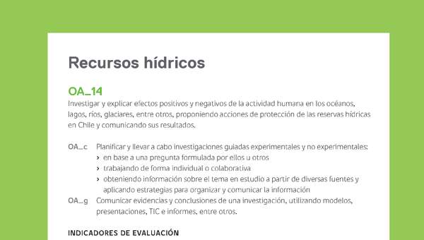 Ejemplo Evaluación Programas - OA14 - Recursos hídricos