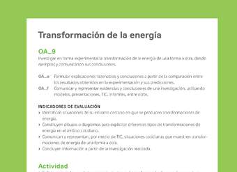 Ejemplo Evaluación Programas - OA09 - Transformación de la energía