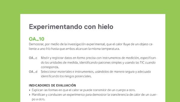 Ejemplo Evaluación Programas - OA10 - Experimentando con hielo