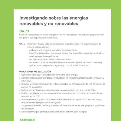 Ejemplo Evaluación Programas - OA11 - Investigando sobre las energías renovables y no renovables