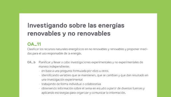 Ejemplo Evaluación Programas - OA11 - Investigando sobre las energías renovables y no renovables