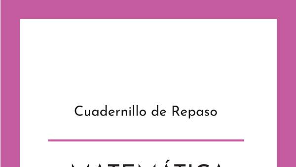 Cuadernillo de repaso contenidos Matemáticas
