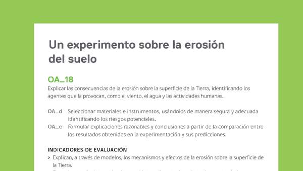 Ejemplo Evaluación Programas - OA18 - Un experimento sobre la erosión del suelo