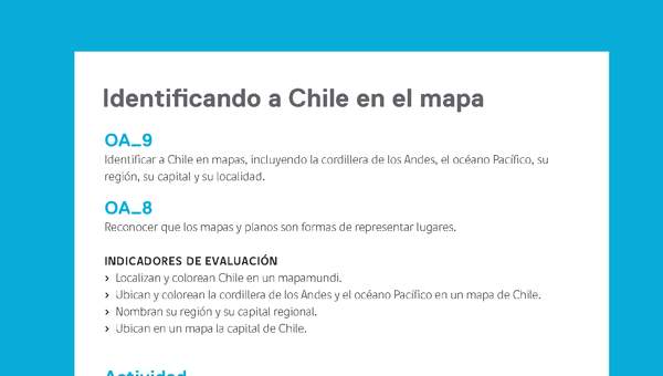 Ejemplo Evaluación Programas - OA08 - OA09 - Identificando a Chile en el mapa