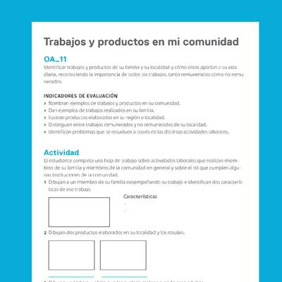 Ejemplo Evaluación Programas - OA11 - Trabajos y productos en mi comunidad