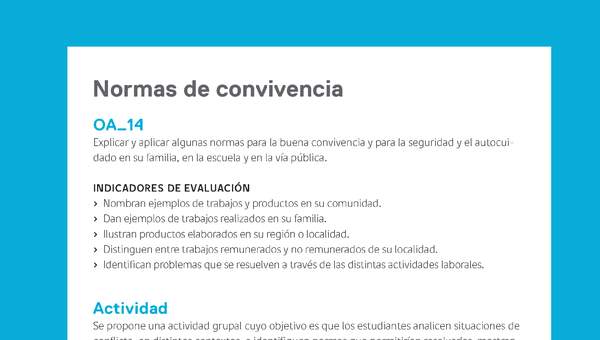 Ejemplo Evaluación Programas - OA14 - Normas de convivencia