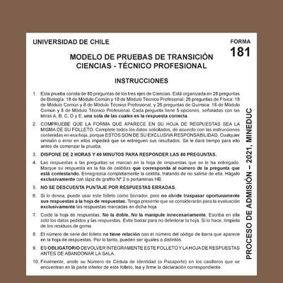 Modelo de prueba de transición de Ciencias TP