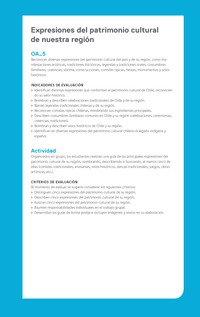 Ejemplo Evaluación Programas - OA05 - Expresiones del patrimonio cultural de nuestra región