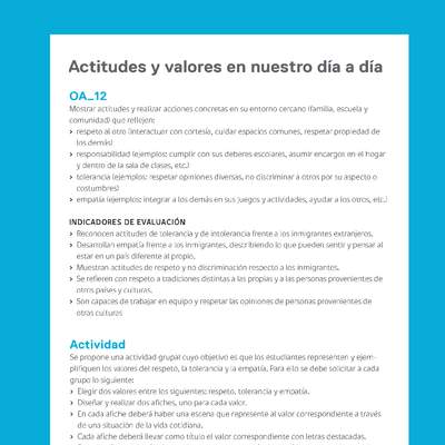 Ejemplo Evaluación Programas - OA12 - Actitudes y valores en nuestro día a día Ejemplo Evaluación Programas - OA12 - Actitudes y valores en nuestro día a día