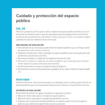 Ejemplo Evaluación Programas - OA16 - Cuidado y protección del espacio público