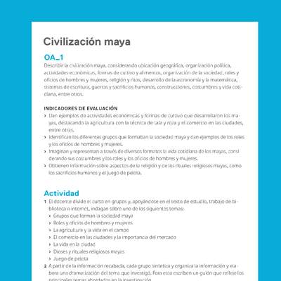 Ejemplo Evaluación Programas - OA01 - Civilización maya