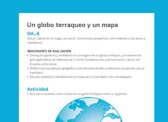 Ejemplo Evaluación Programas - OA06 - Un globo terraqueo y un mapa