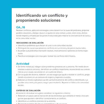 Ejemplo Evaluación Programas - OA16 - Identificando un conflicto y proponiendo soluciones