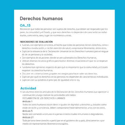 Ejemplo Evaluación Programas - OA13 - Derechos humanos