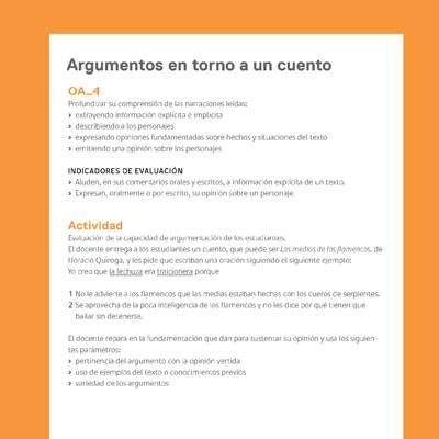Ejemplo Evaluación Programas - OA04 - Argumentos en torno a un cuento Ejemplo Evaluación Programas - OA04 - Argumentos en torno a un cuento