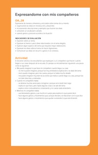 Ejemplo Evaluación Programas - OA28 - Expresandome con mis compañeros