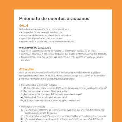 Ejemplo Evaluación Programas - OA04 - Piñoncito de cuentos araucanos Ejemplo Evaluación Programas - OA04 - Piñoncito de cuentos araucanos