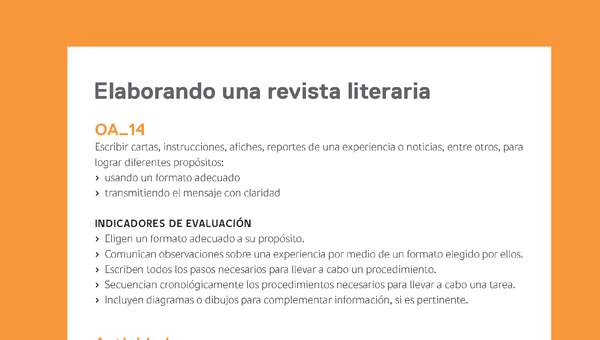 Ejemplo Evaluación Programas - OA14 - Elaborando una revista literaria