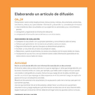 Ejemplo Evaluación Programas - OA24 - Elaborando un artículo de difusión Ejemplo Evaluación Programas - OA24 - Elaborando un artículo de difusión