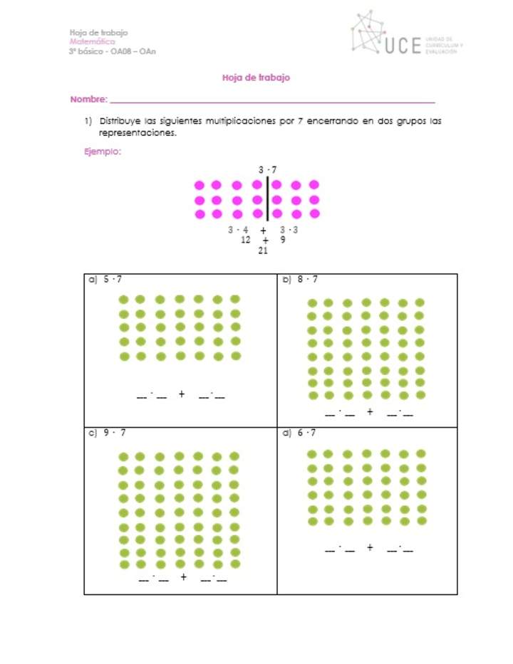 Clase 5 Construye la tabla del 7 usando la distributividad