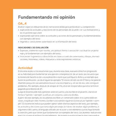 Ejemplo Evaluación Programas - OA04 - Fundamentando mi opinión Ejemplo Evaluación Programas - OA04 - Fundamentando mi opinión