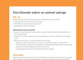 Ejemplo Evaluación Programas - OA15 - Escribiendo sobre un animal salvaje