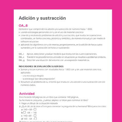 Evaluación Programas - MA03 OA06 - U1 - Adición y sustracción Evaluación Programas - MA03 OA06 - U1 - Adición y sustracción