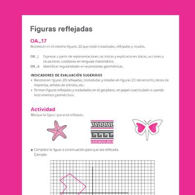 Evaluación Programas - MA03 OA17 - U4 - Figuras reflejadas