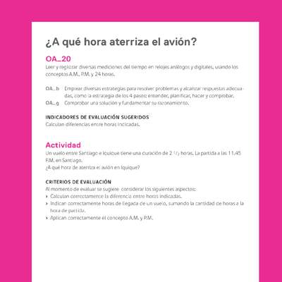 Evaluación Programas - MA04 OA20 - U2 - ¿A qué hora aterriza el avión? Evaluación Programas - MA04 OA20 - U2 - ¿A qué hora aterriza el avión?