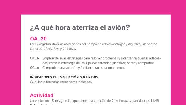 Evaluación Programas - MA04 OA20 - U2 - ¿A qué hora aterriza el avión?