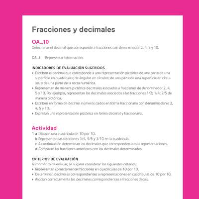 Evaluación Programas - MA05 OA10 - U3 - Fracciones y decimales