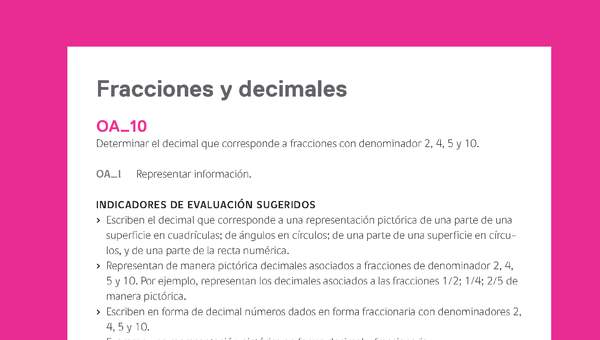 Evaluación Programas - MA05 OA10 - U3 - Fracciones y decimales